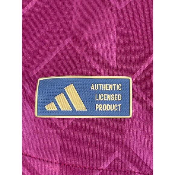 Adidas Royal Belgian Soccer Jersey S Slim Fit Burgundy Black Gold Short Sleeve - Picture 6 of 16